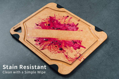 Cutting Board for Kitchen Dishwasher Safe,  Wood Fiber Cutting Board, Eco-Friendly, Non-Slip, Juice Grooves, Non-Porous, BPA Free, Small Silicone Cutting Board, 11.5 X 9.25-Inch, Natural Slate
